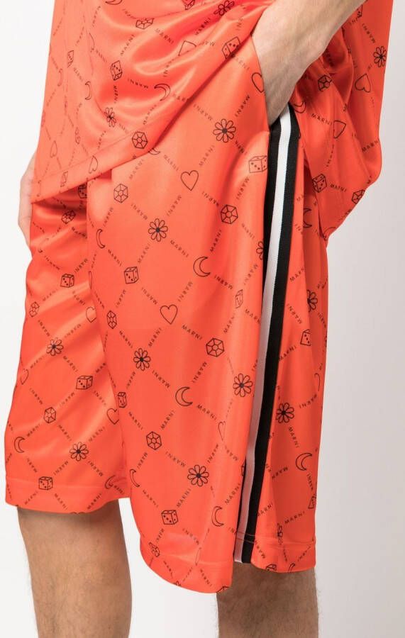 Marni Shorts met logoprint Oranje