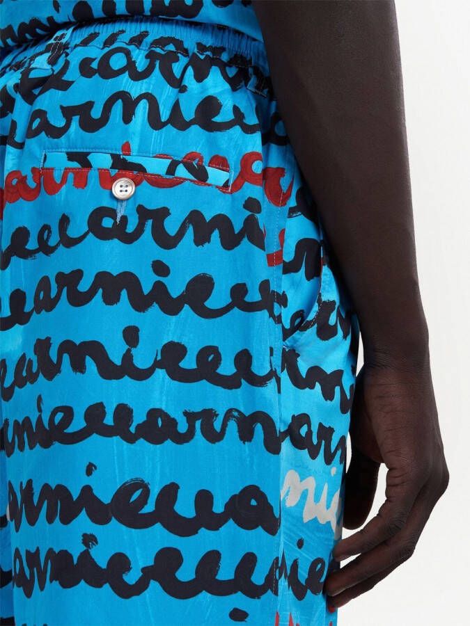 Marni Shorts met print Blauw