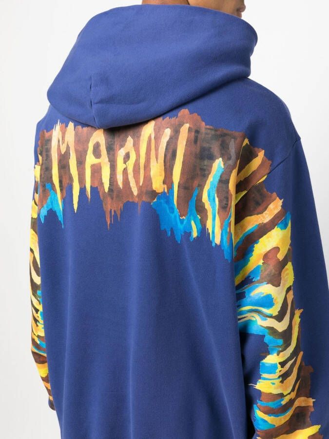 Marni Hoodie met logoprint Blauw
