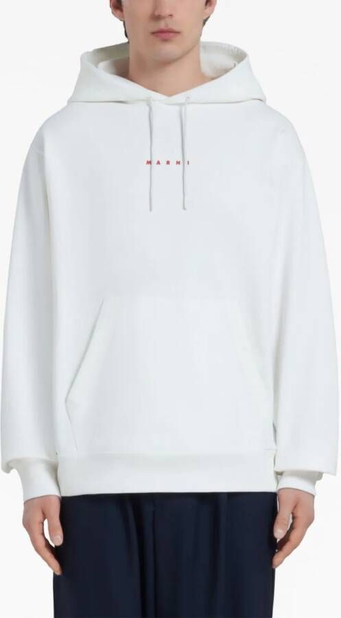 Marni Hoodie met logoprint Wit