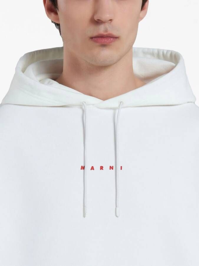 Marni Hoodie met logoprint Wit