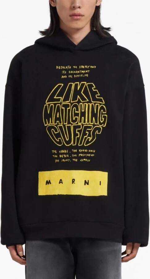 Marni Hoodie met tekst Zwart