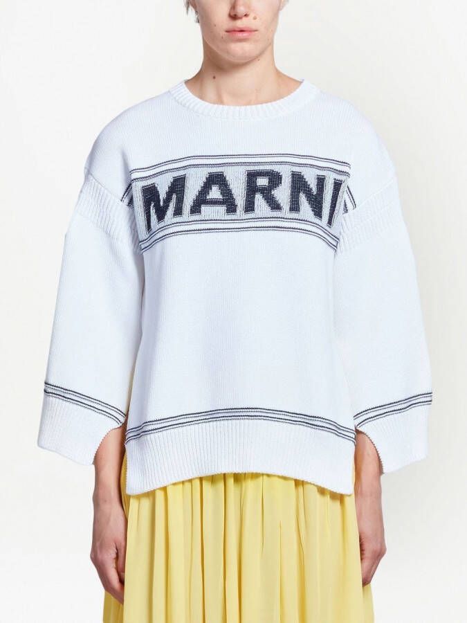 Marni Intarsia sweater Wit