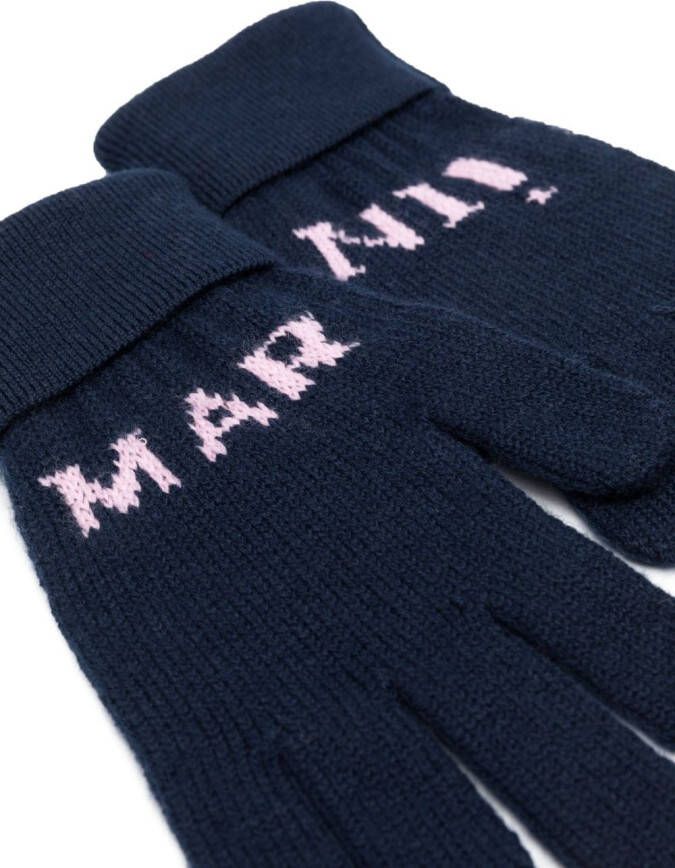 Marni Kids Intarsia handschoenen Blauw