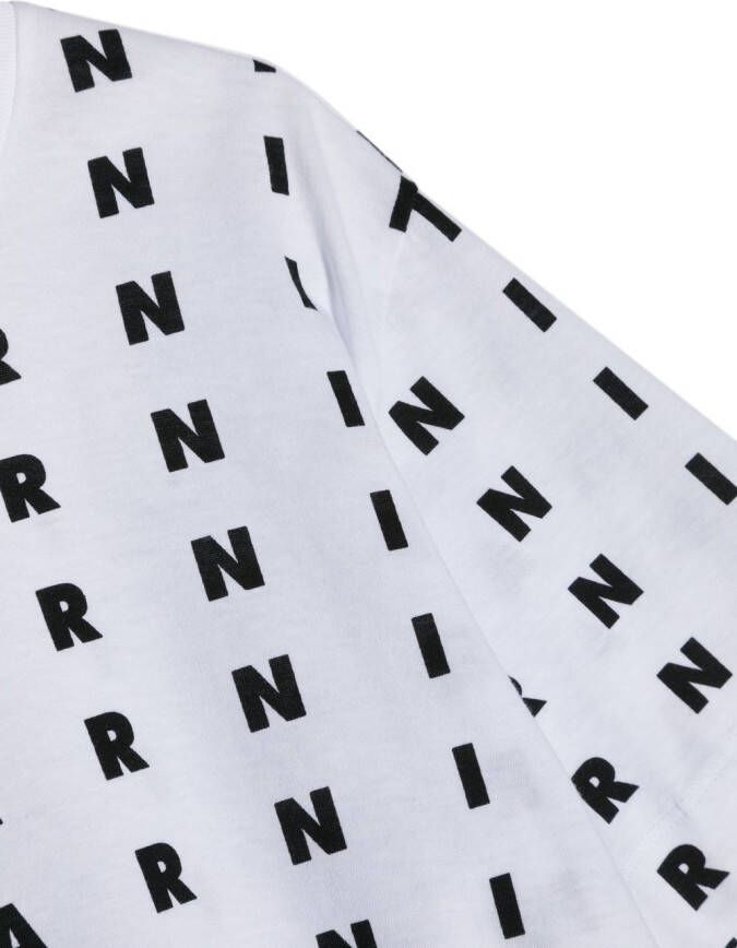 Marni Kids T-shirt met monogramprint Wit