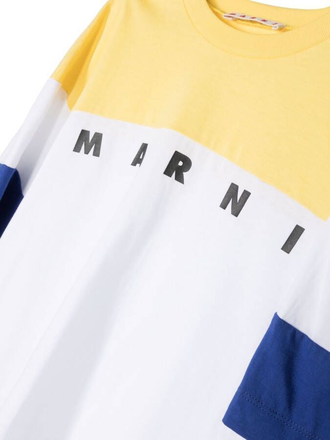 Marni Kids T-shirt met logoprint Geel
