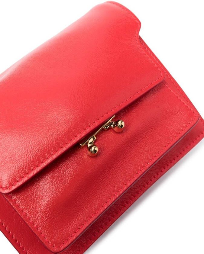 Marni Trunk leren crossbodytas Rood