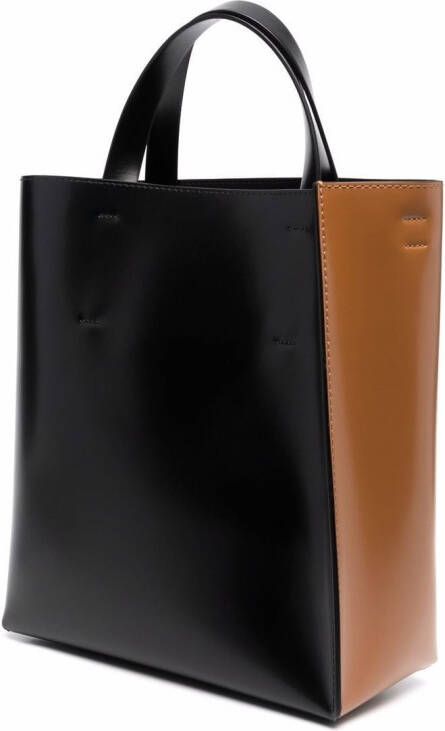 Marni Leren shopper Zwart