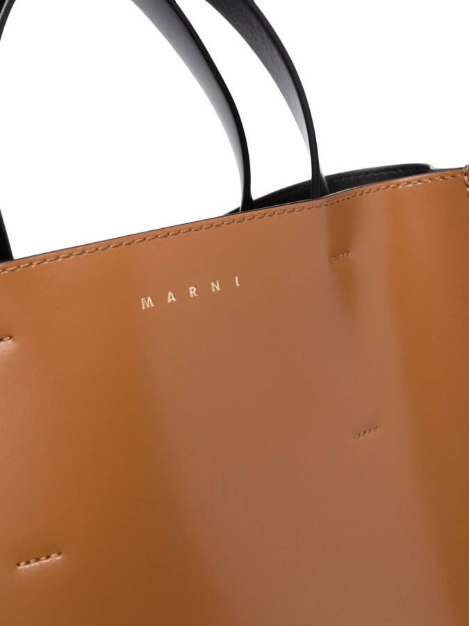 Marni Leren shopper Zwart