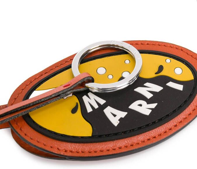 Marni Leren sleutelhanger Oranje