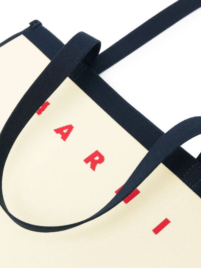 Marni Draagtas met geborduurd logo Blauw