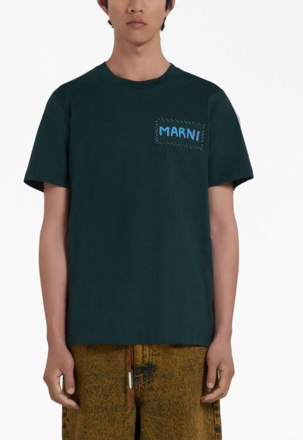 Marni T-shirt met logopatch Blauw