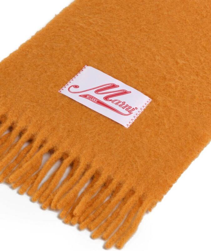 Marni Sjaal met logopatch van alpacablend Oranje