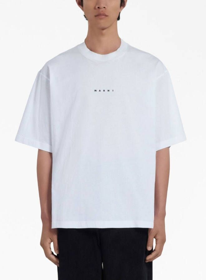 Marni Katoenen T-shirt met logoprint Wit