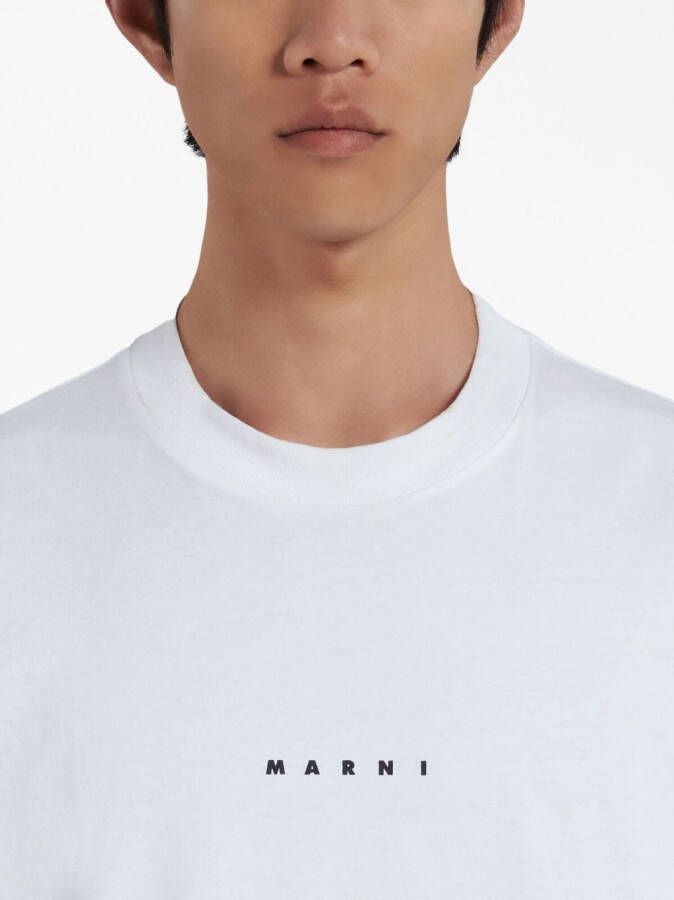 Marni Katoenen T-shirt met logoprint Wit