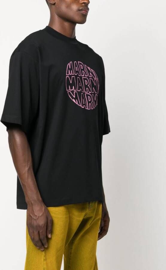 Marni T-shirt met logoprint Zwart