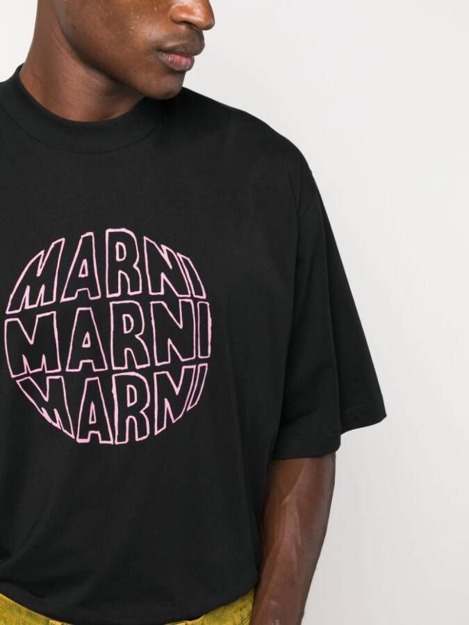 Marni T-shirt met logoprint Zwart