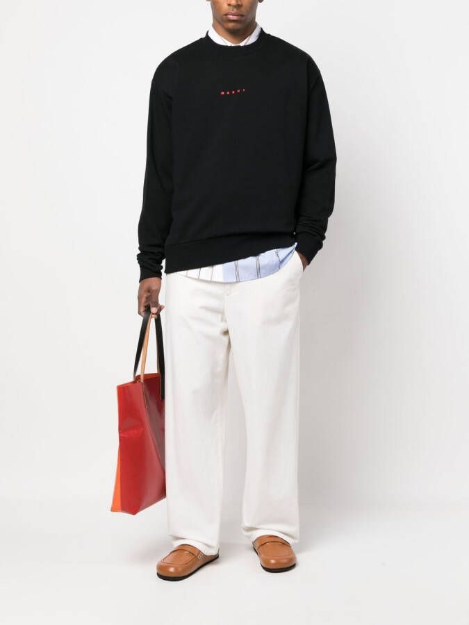Marni Sweater met logoprint Zwart