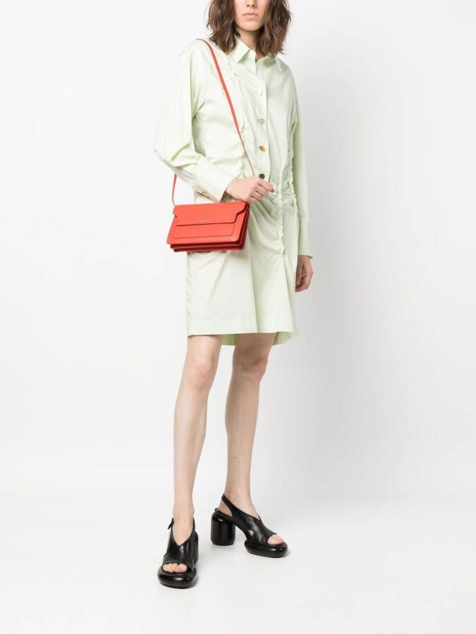 Marni Trunk leren crossbodytas Oranje