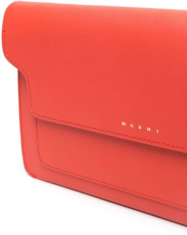 Marni Trunk leren crossbodytas Oranje