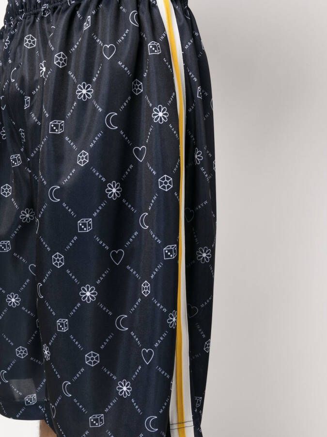 Marni Shorts met logoprint Blauw