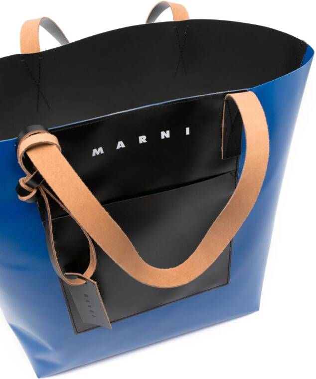 Marni Shopper met logoprint Blauw