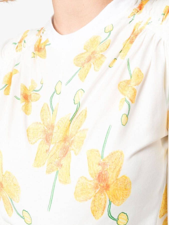 Marni Midi-jurk met bloemenprint Wit