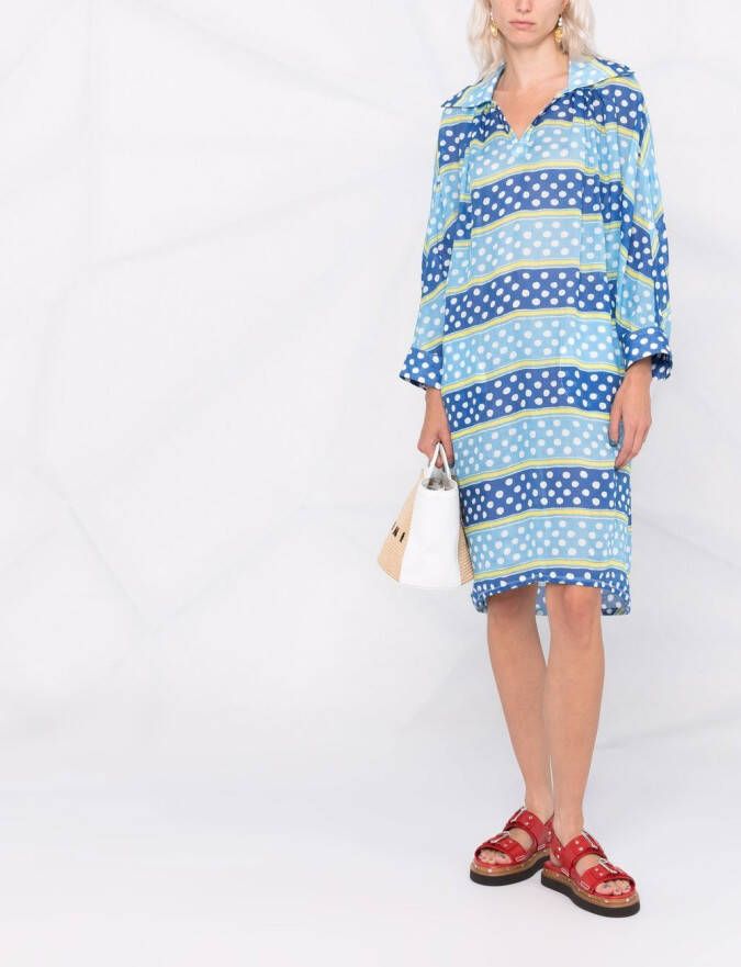 Marni Midi-jurk met stippen Blauw