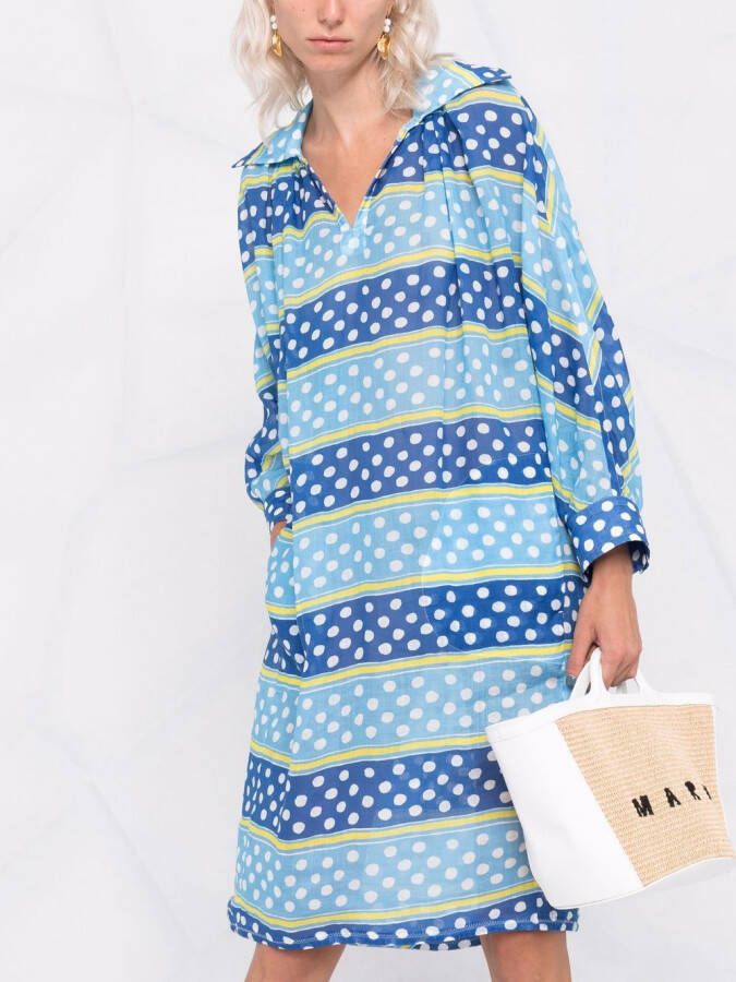 Marni Midi-jurk met stippen Blauw