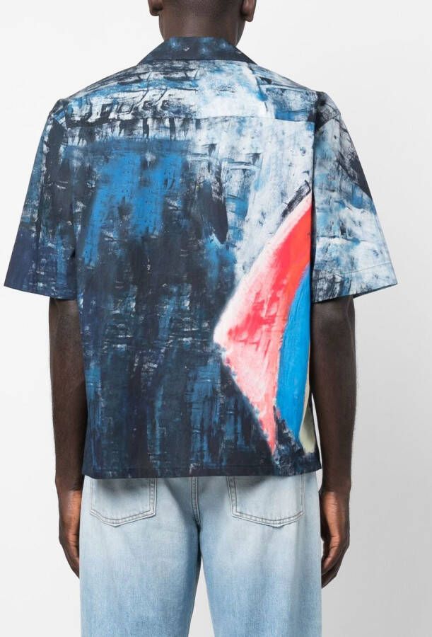 Marni Overhemd met abstracte print Blauw