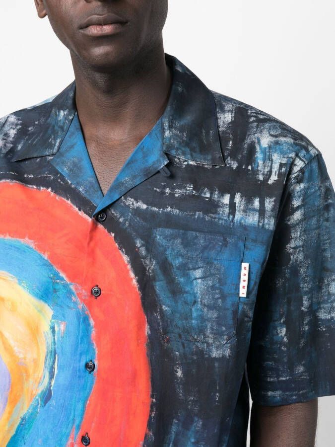 Marni Overhemd met abstracte print Blauw
