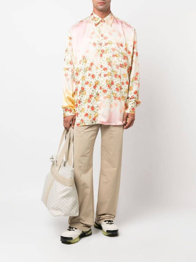 Marni Overhemd met bloemenprint Beige