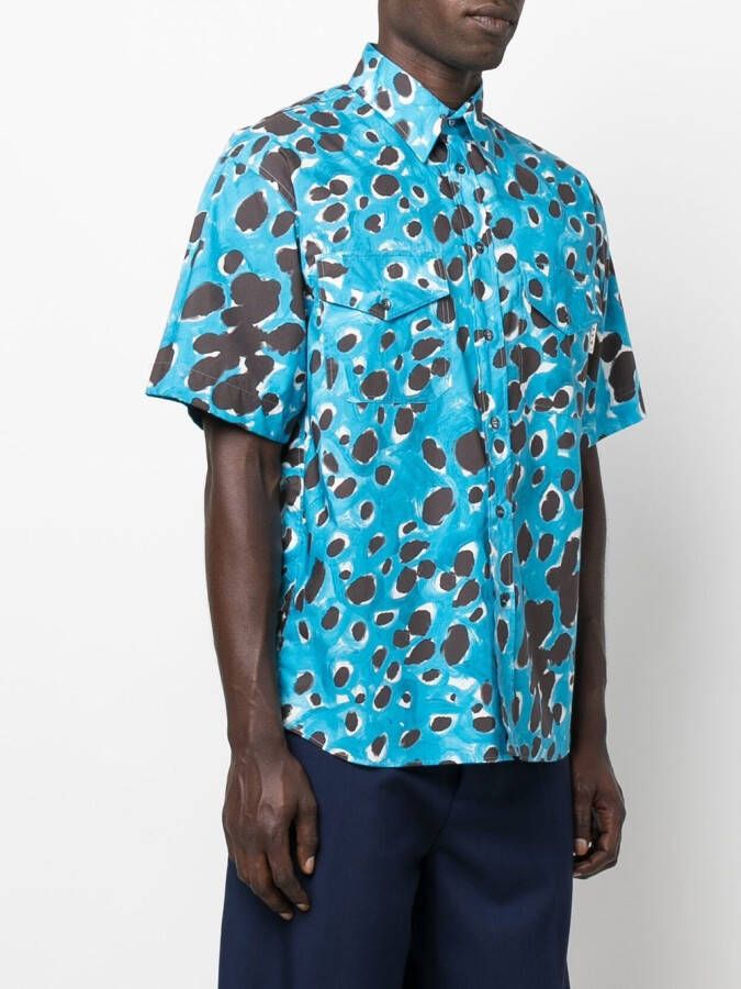 Marni Overhemd met korte mouwen Blauw