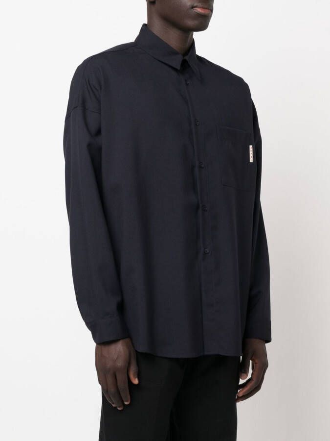 Marni Overhemd met logo Blauw