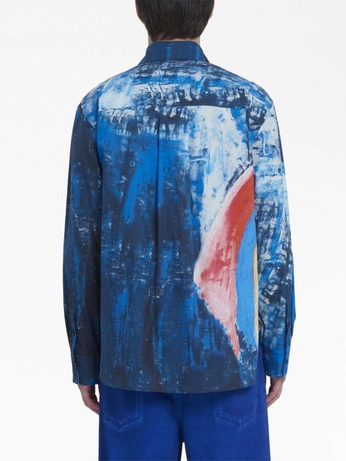 Marni Overhemd met print Blauw
