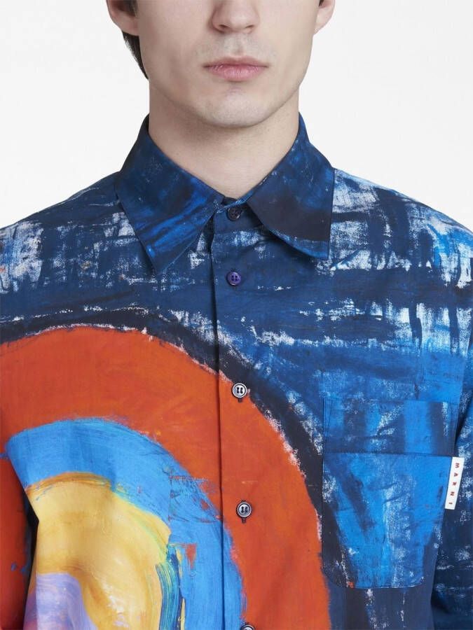 Marni Overhemd met print Blauw
