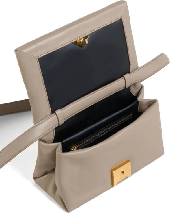 Marni Prisma leren schoudertas Bruin
