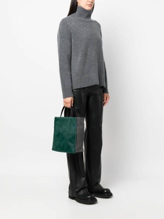 Marni Leren shopper Groen