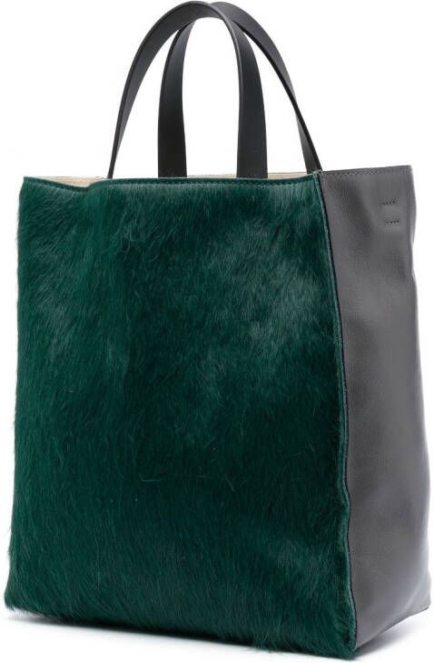 Marni Leren shopper Groen