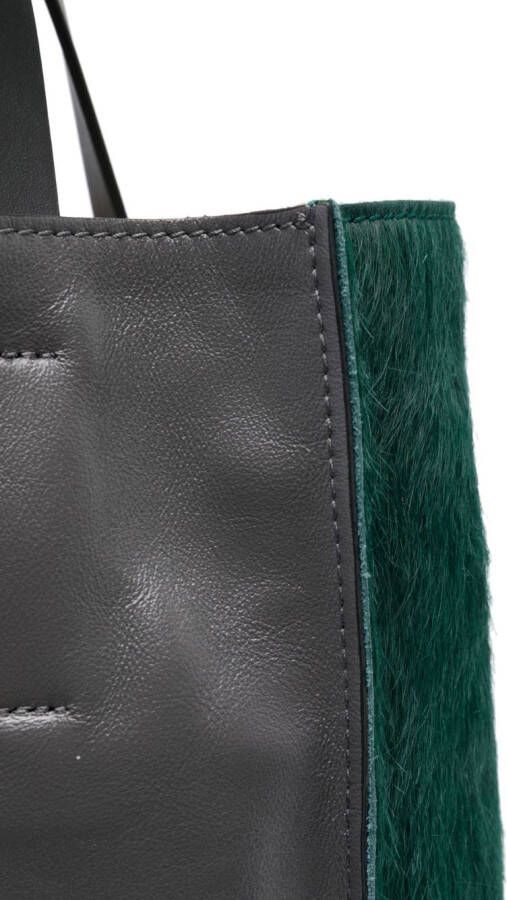 Marni Leren shopper Groen