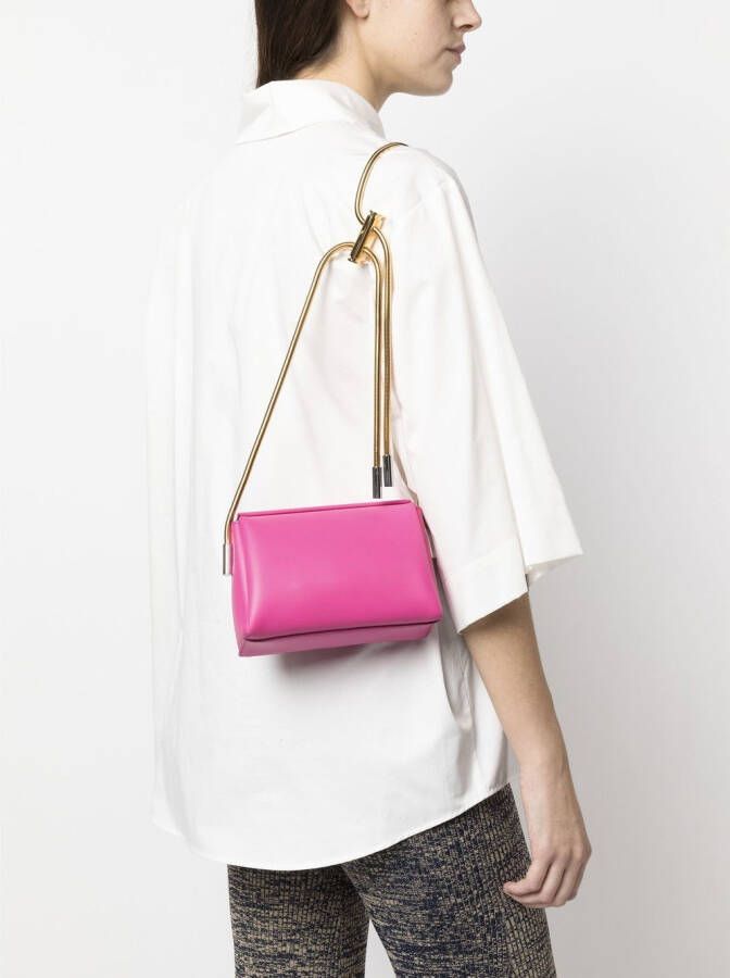 Marni Leren schoudertas Roze