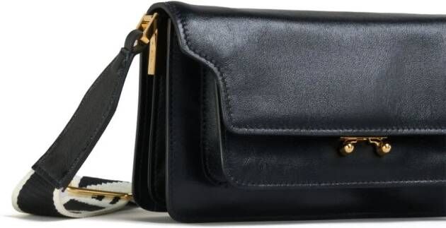 Marni Trunk leren schoudertas Zwart