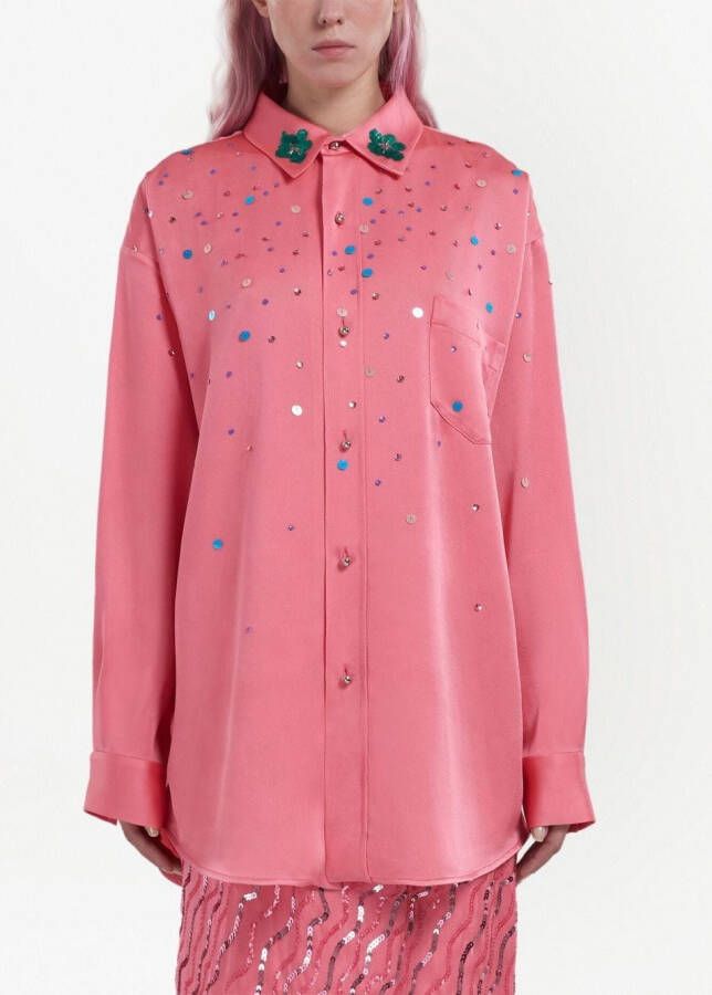 Marni Blouse verfraaid met pailletten Roze