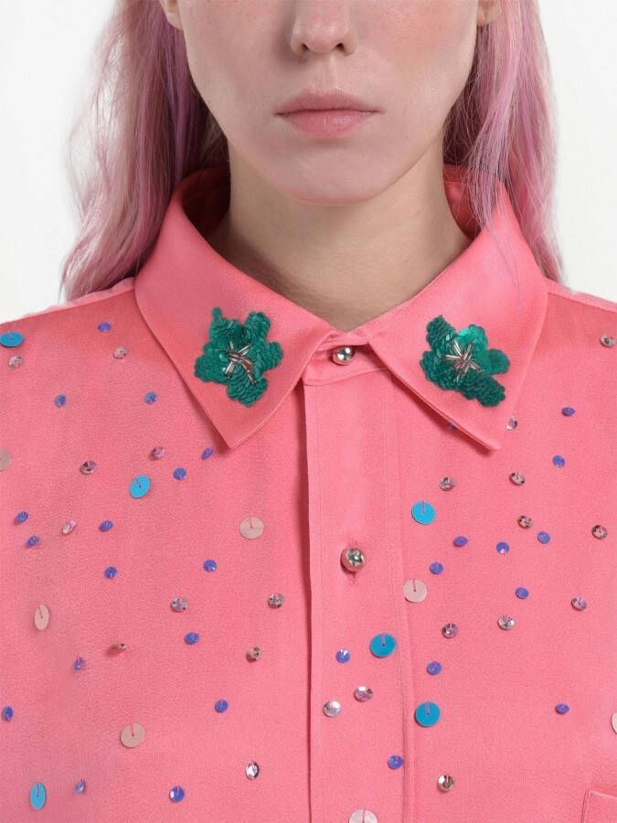 Marni Blouse verfraaid met pailletten Roze