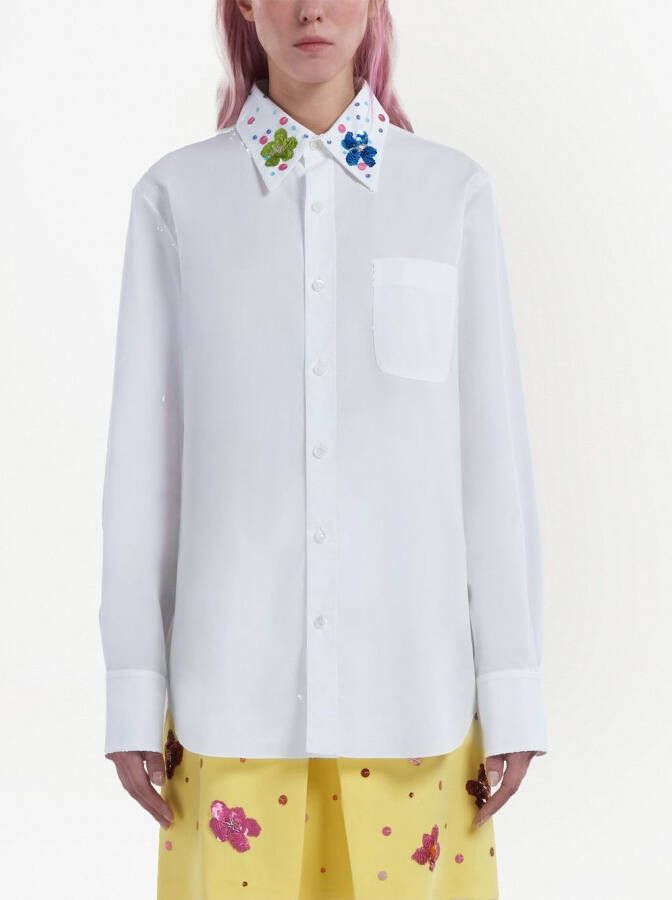 Marni Blouse met pailletten Wit