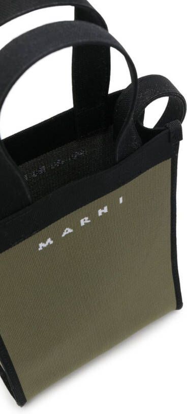 Marni Shopper met colourblocking Groen