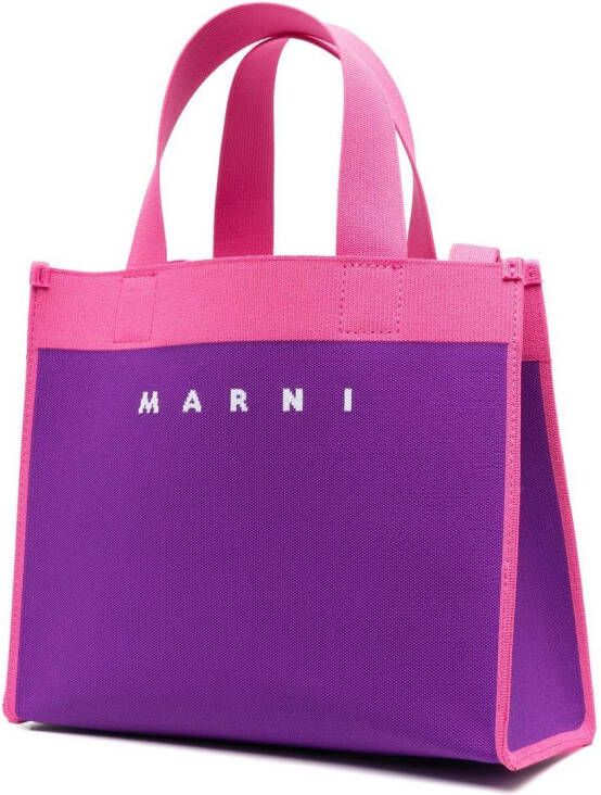 Marni Shopper met colourblocking Paars