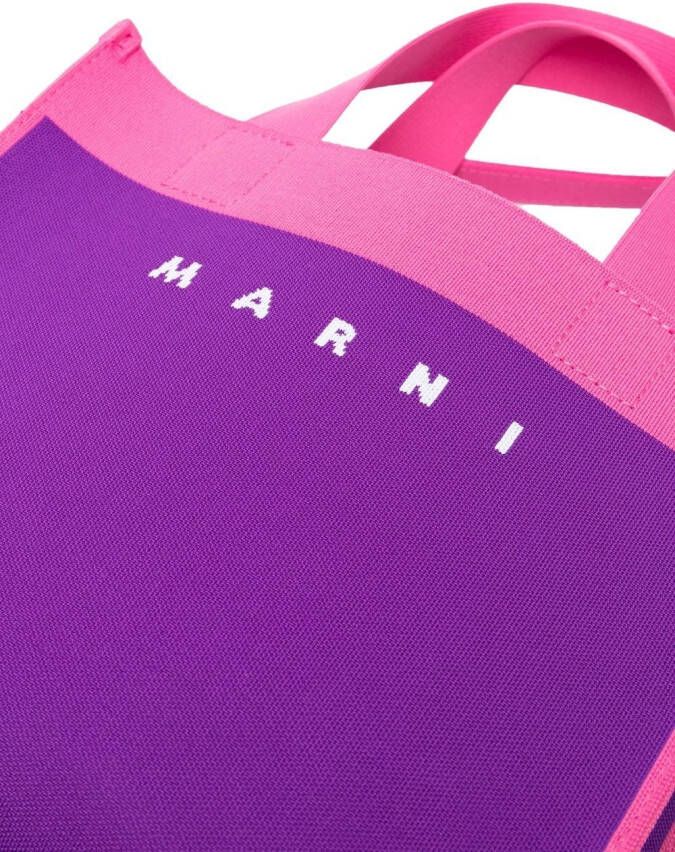 Marni Shopper met colourblocking Paars
