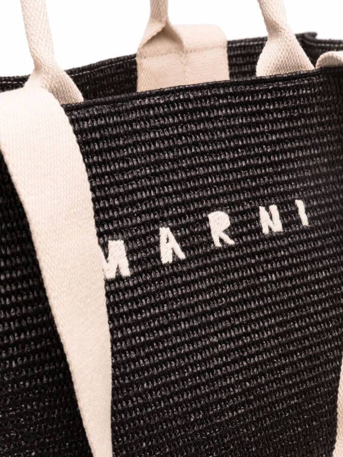 Marni Shopper met geborduurd logo Zwart