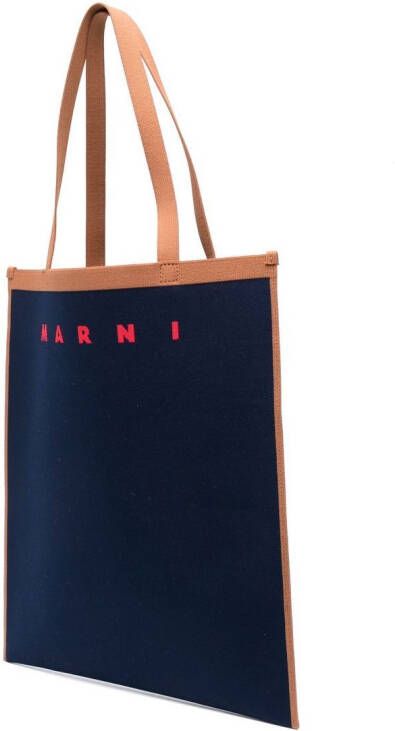 Marni Shopper met logo Blauw